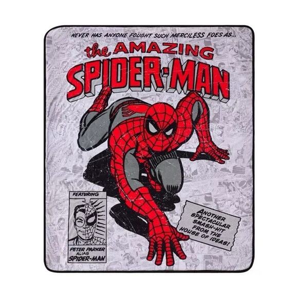 Spirit Halloween Spider-Man Throw Blanket 50x60 Marvel Fleece NWT - Picture 1 of 6